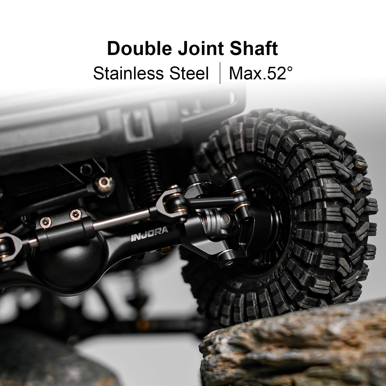 INJORA Assali Planet +7mm con Alberi a Doppia Giunzione & Sterzo Idraulico Scalato per TRX4M 1/18