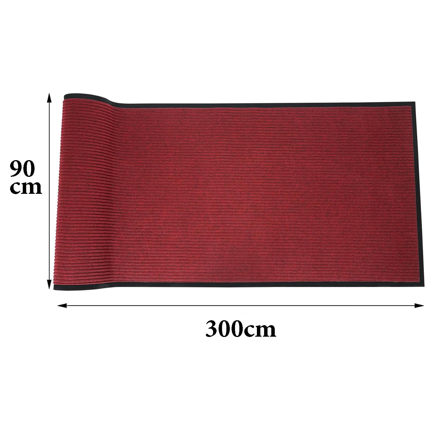 Paillasson antidérapant - 90 cm x 300 cm - Épaisseur : 7 mm - Pour extérieur et intérieur - Tapis de sol professionnel antidérapant - Tapis de porte - Tapis de cuisine