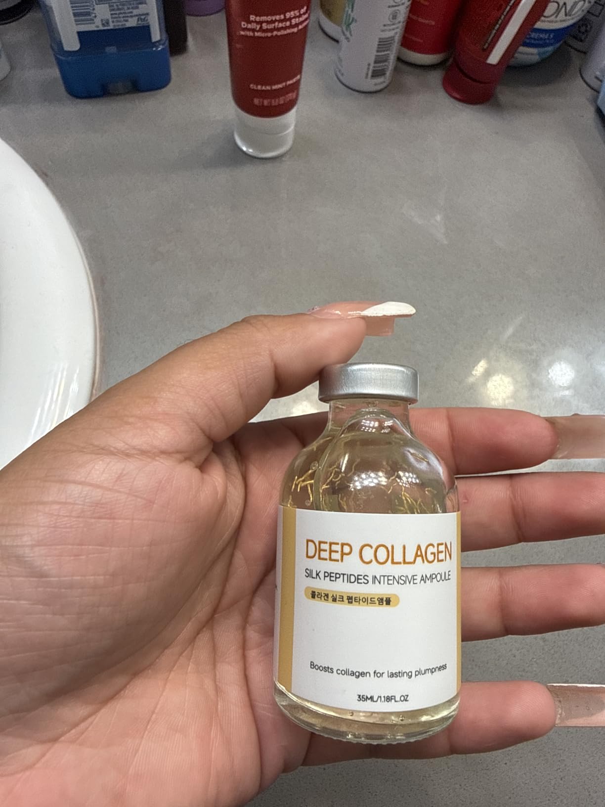 Eustofeyce Deep Collagen Serum Silk Peptide Ampoule, Korean Anti Aging Serum for Face with Collagen & Peptide, Moisturizesmproves Elasticity (1.18 Fl.oz / 35ml)