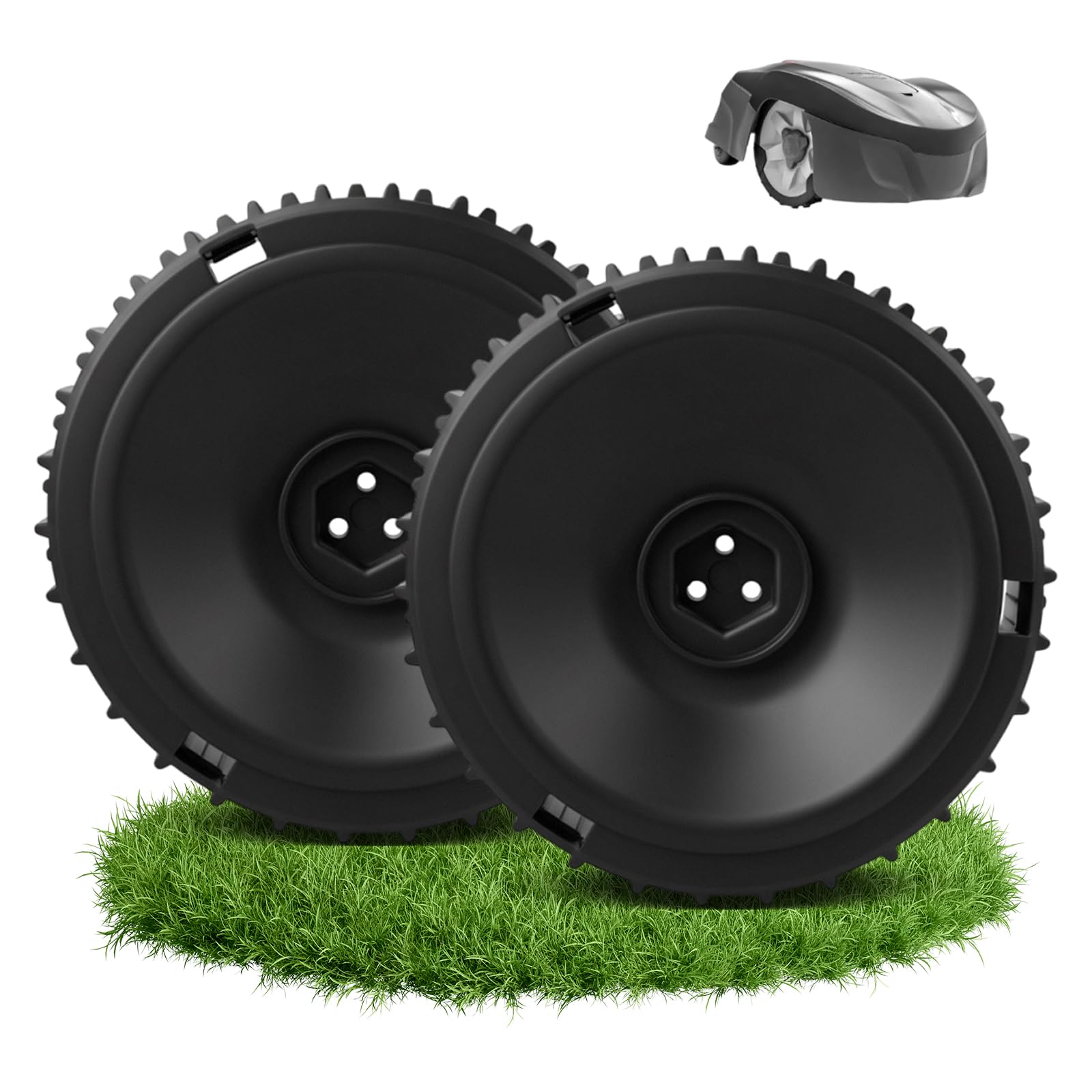 2 ruote anteriori di ricambio per tosaerba, compatibili con Gardena R38Li R40Li R50Li R70Li R80Li Husqvarna Automower 105/305/308, per una migliore capacità di salita, professionale su terreni