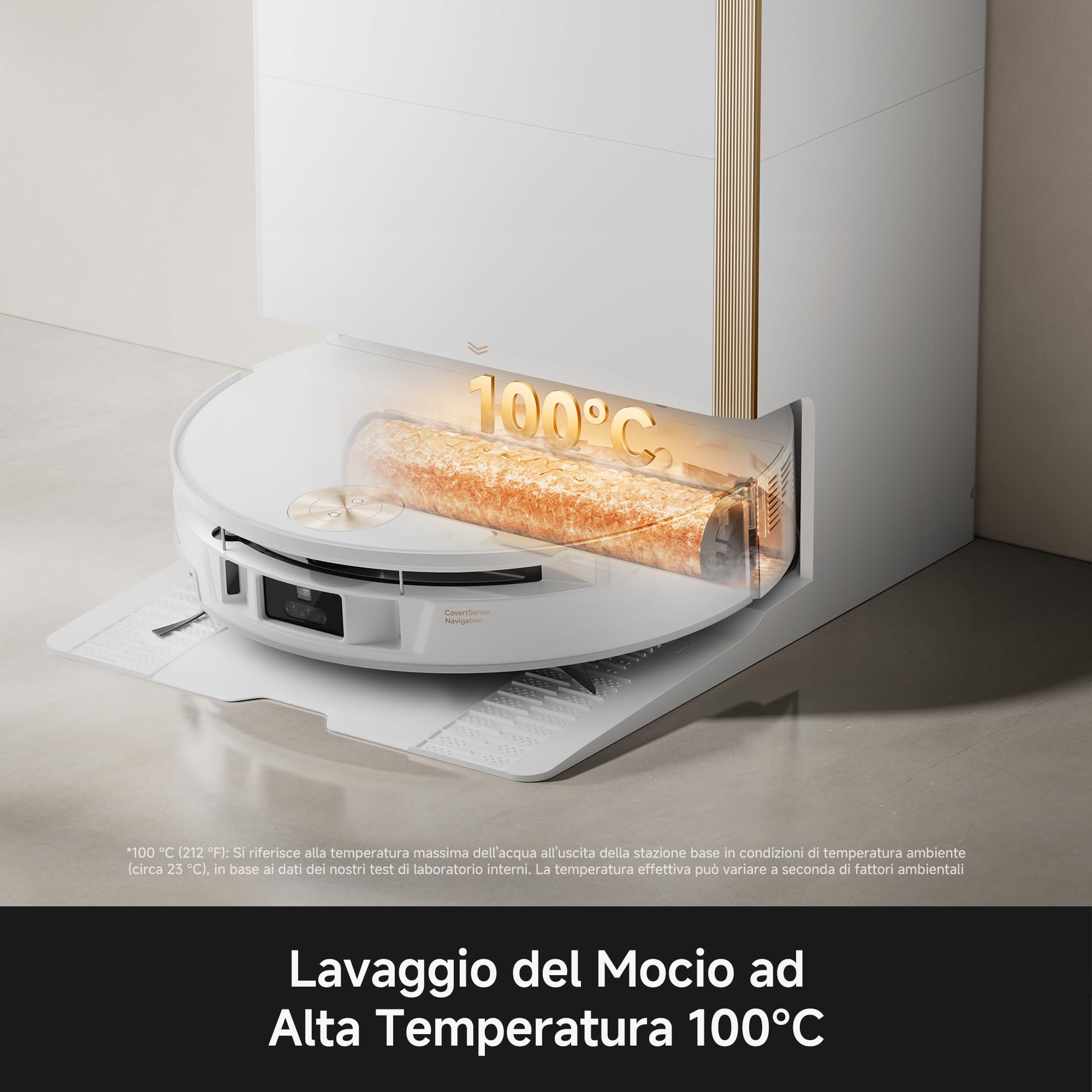 Mova S70 Ultra Roller Robot Aspirapolvere da 32.000 Pa con Lavaggio HydroForce, Navigazione CovertSense, Tecnologia AutoShield, Doppio sistema Anti-Groviglio, Comandi Vocali e Base All-in-One