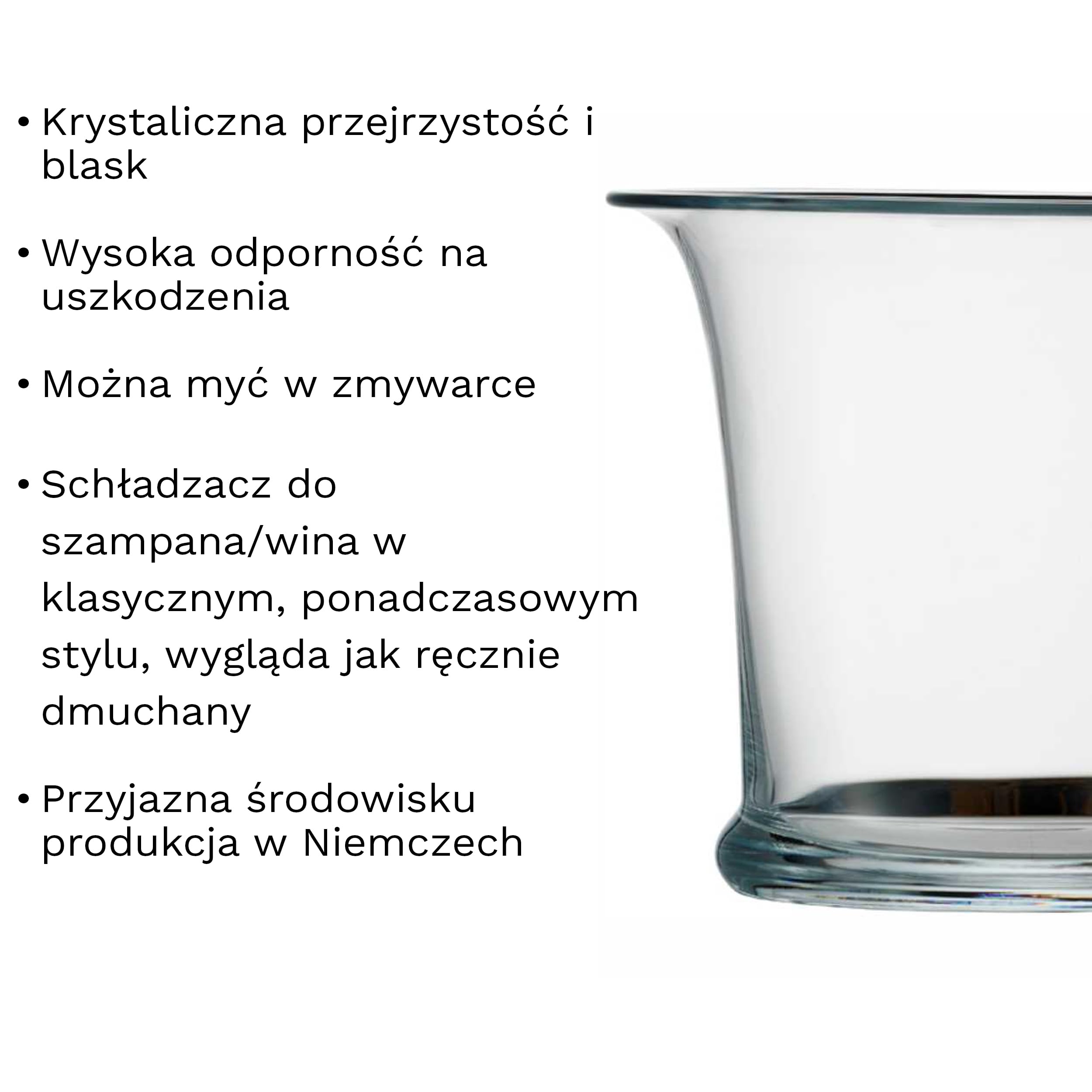 Stölzle Lausitz Chłodziarka na Wino i Szampana Classic Ø 26 cm – Elegancki Wiaderko z Kryształu Szkła – Trwały, Można Myć w Zmywarce – Wyprodukowany w Niemczech