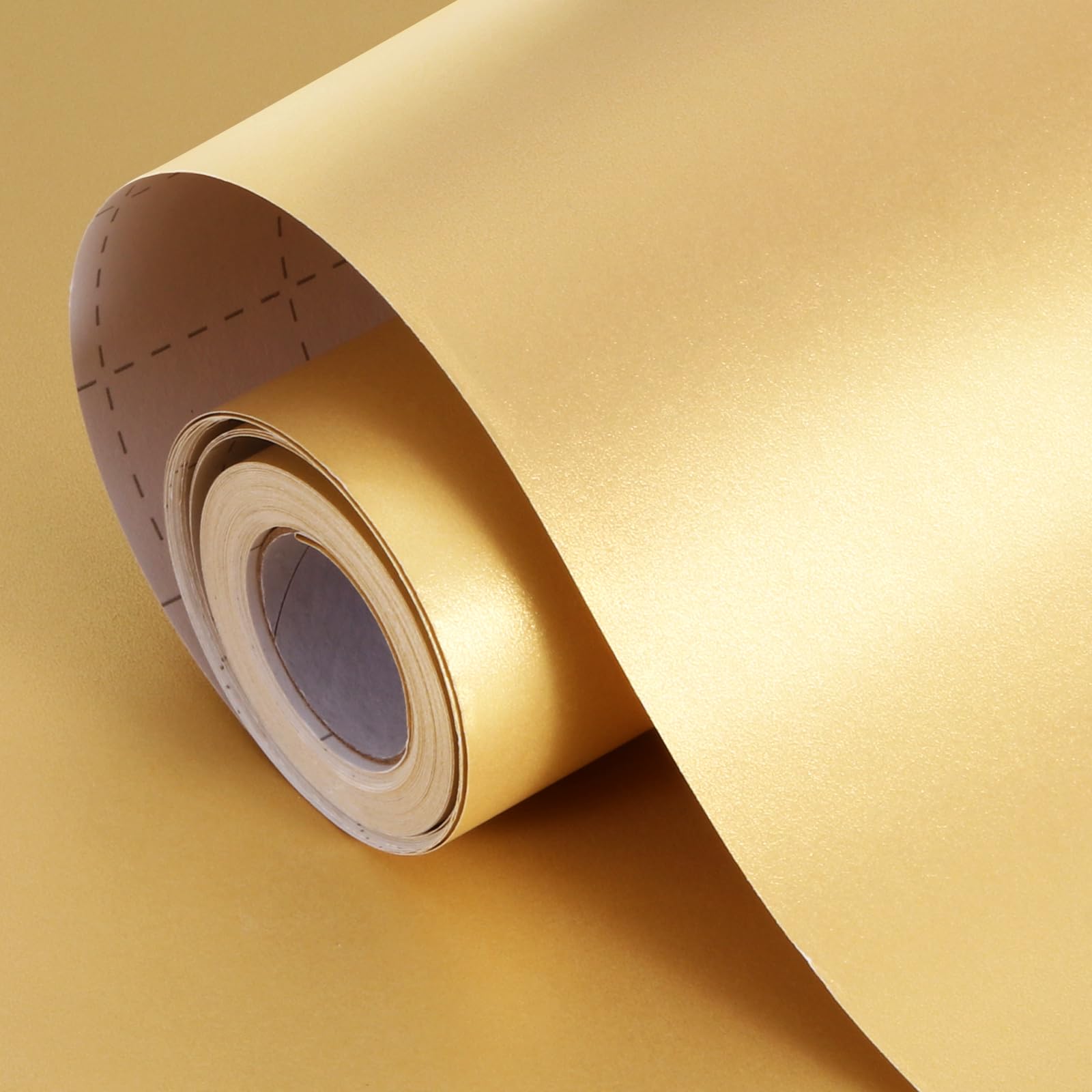 Goldfarbenes mattes Geschenkpapier, 43,2 x 10,1 m, einfarbig, Weihnachtsgeschenkpapier, Perlglanzpapier, Kunst-Bastelpapierrolle, Geschenkpapier für Hochzeit, Valentinstag, Geburtstag, Weihnachten