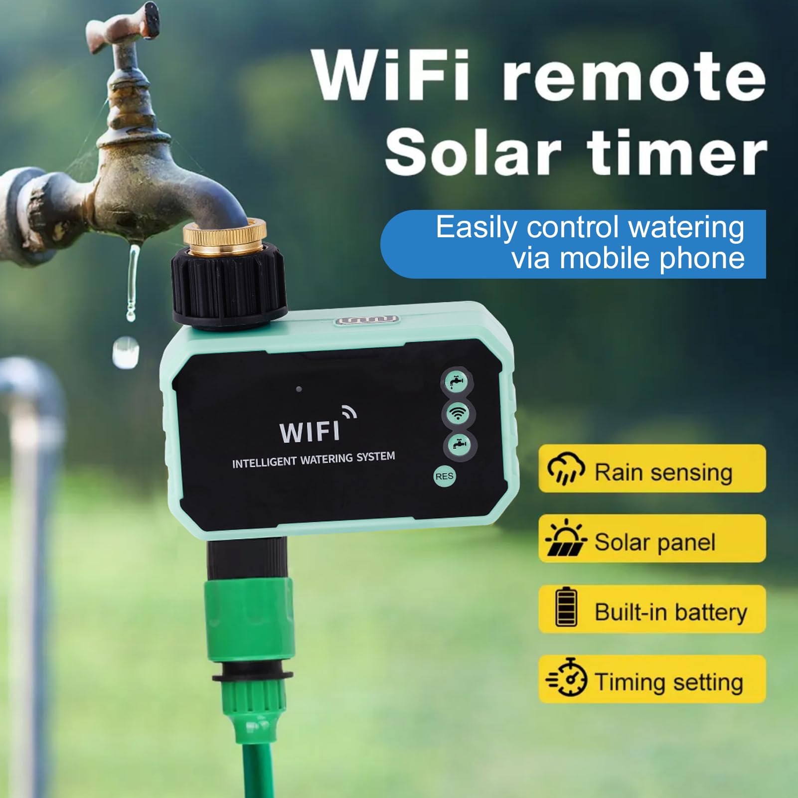 Programmatore solare per l'acqua con telecomando tramite app