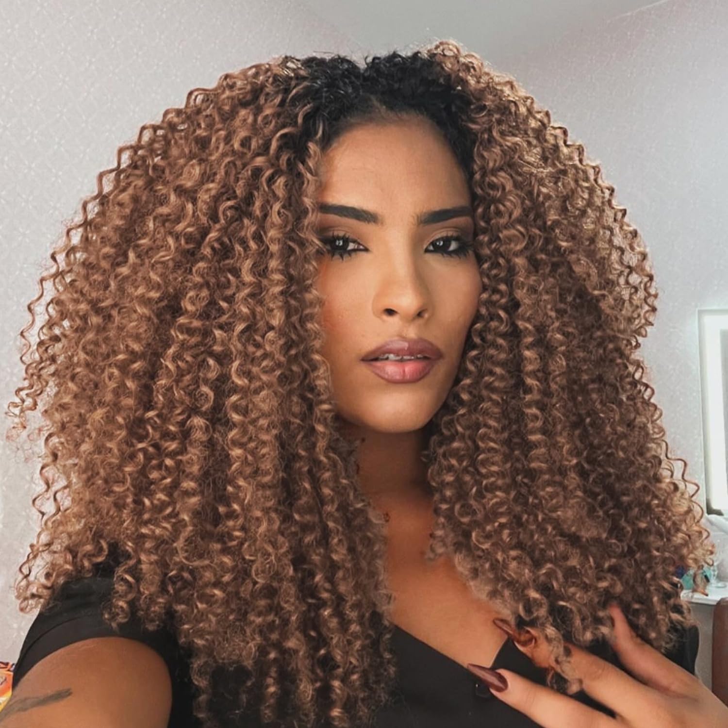 Leeven 12 Inch 8 Packs Pre Looped Micro Curly Crochet Hair for