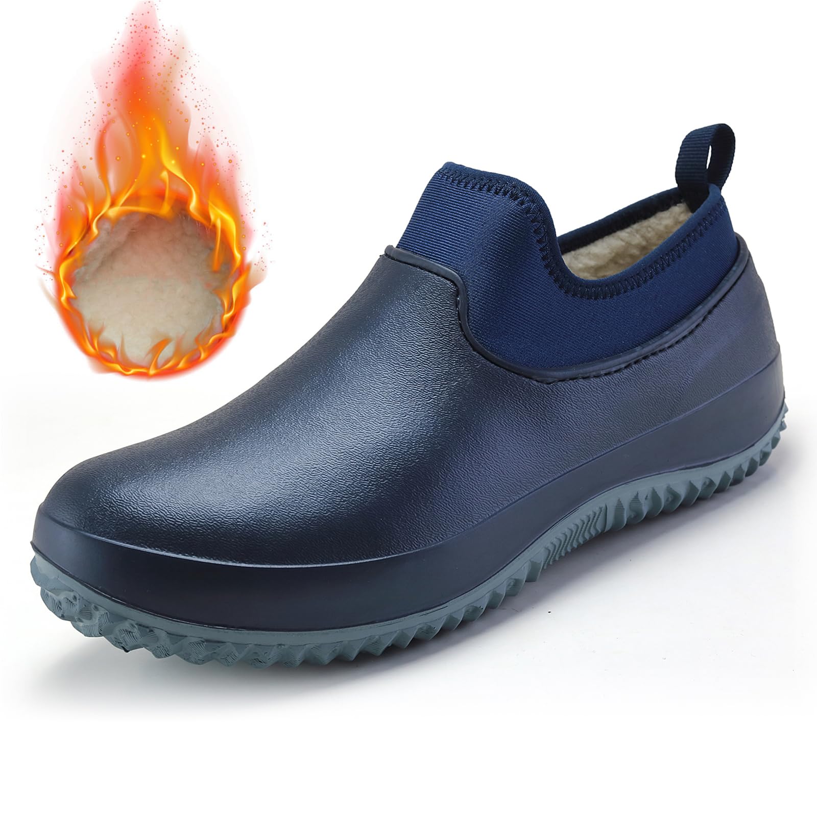 FLIOZY Zoccoli da giardino unisex foderati – Scarpe da giardino invernali impermeabili da uomo e donna, in pile caldo antiscivolo per interni ed esterni