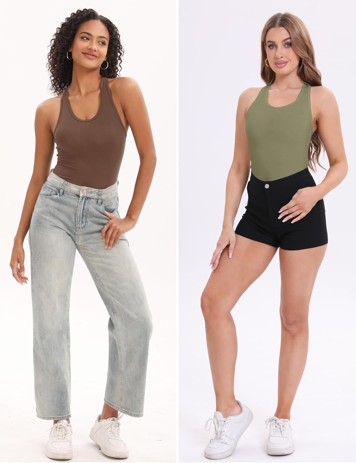 BQTQ 5 Pack Racerback Tank Tops for Women Sleeveless Workout Tank Top Ladies Undershirts Slim Fit Tanks Tops - Image 5