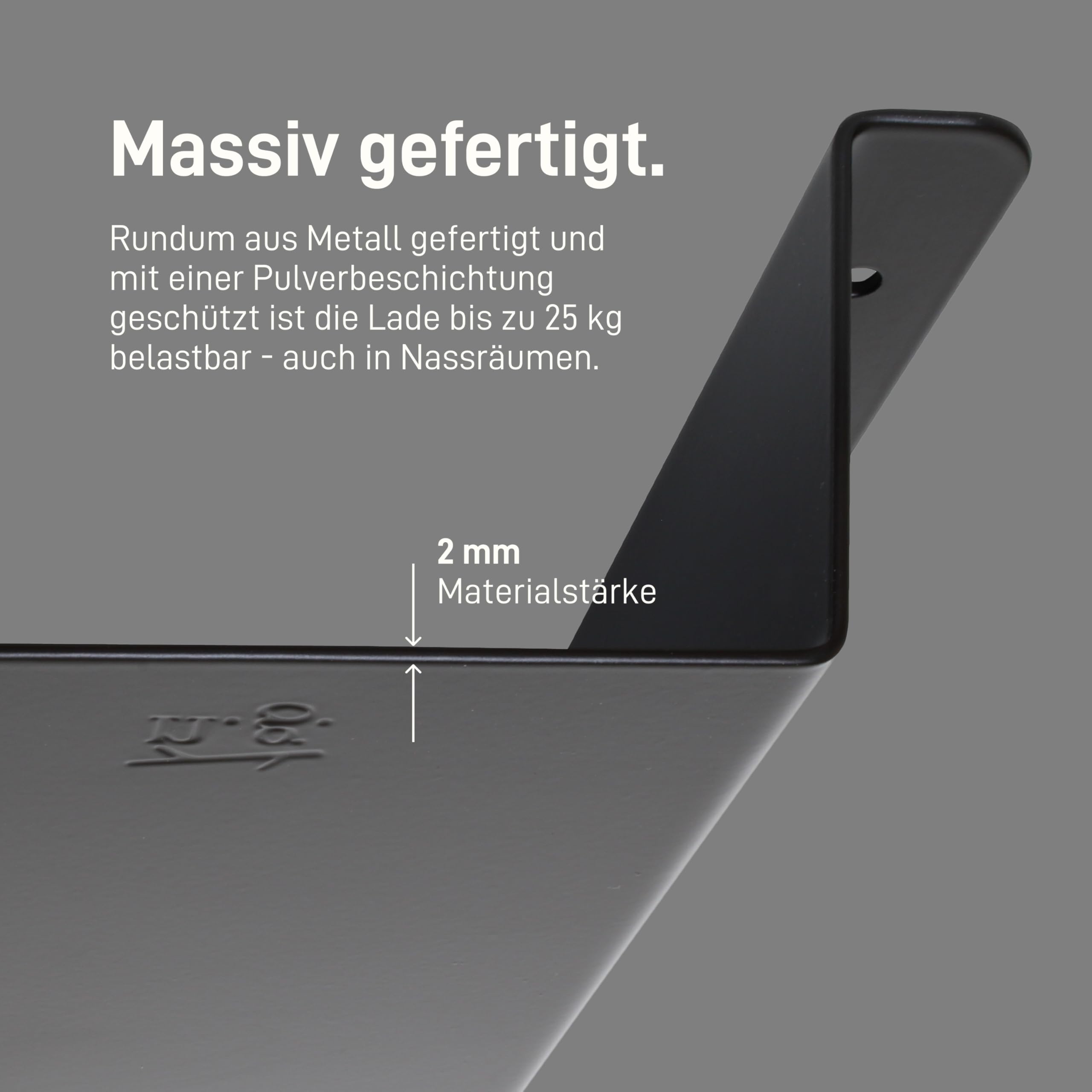 Natural Goods Berlin 1x Tischfach LADE Schreibtisch Ablage Schublade Unterkonstruktion Halterung hängend Organizer Materialschrank Aufbewahrungsbox Plattenunterbau Metall (300mm, Schwarz)