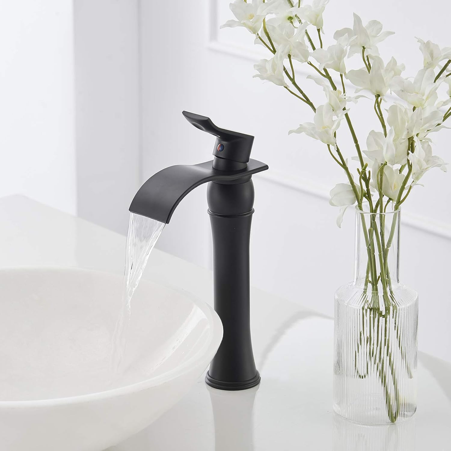 Crаzу Clеаrаnсе BATHLAVISH Vessel Sink Faucet Black Waterfall Tall Bathroom Matte Single Hole 1 Handle Farmhouse Vanity Lavatory for Basin with Pop Up Drain Assembly Without Overflow Lead-Free Crеаtіvе Prоduсt BATHLAVISH Vessel Sink Faucet Black Waterfall Tall Bathroom Matte Single Hole 1 Handle Farmhouse Vanity Lavatory for Basin with Pop Up Drain Assembly Without Overflow Lead-Free