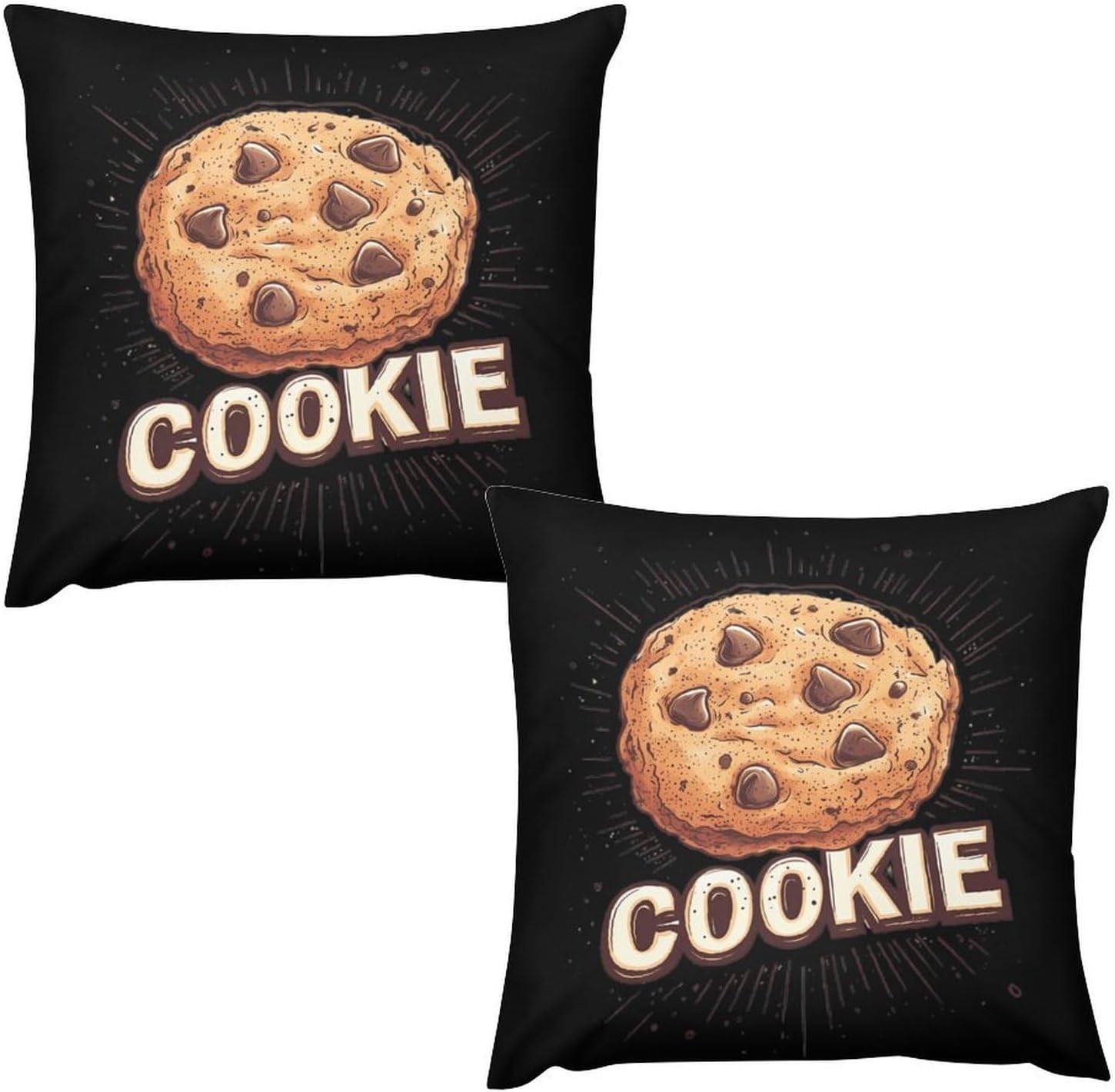 Cookie-es Printed Pillow Covers 2pcs Plush Soft Throw Pillow Cases for Living Room Couch Bed Sofa 24 "x24