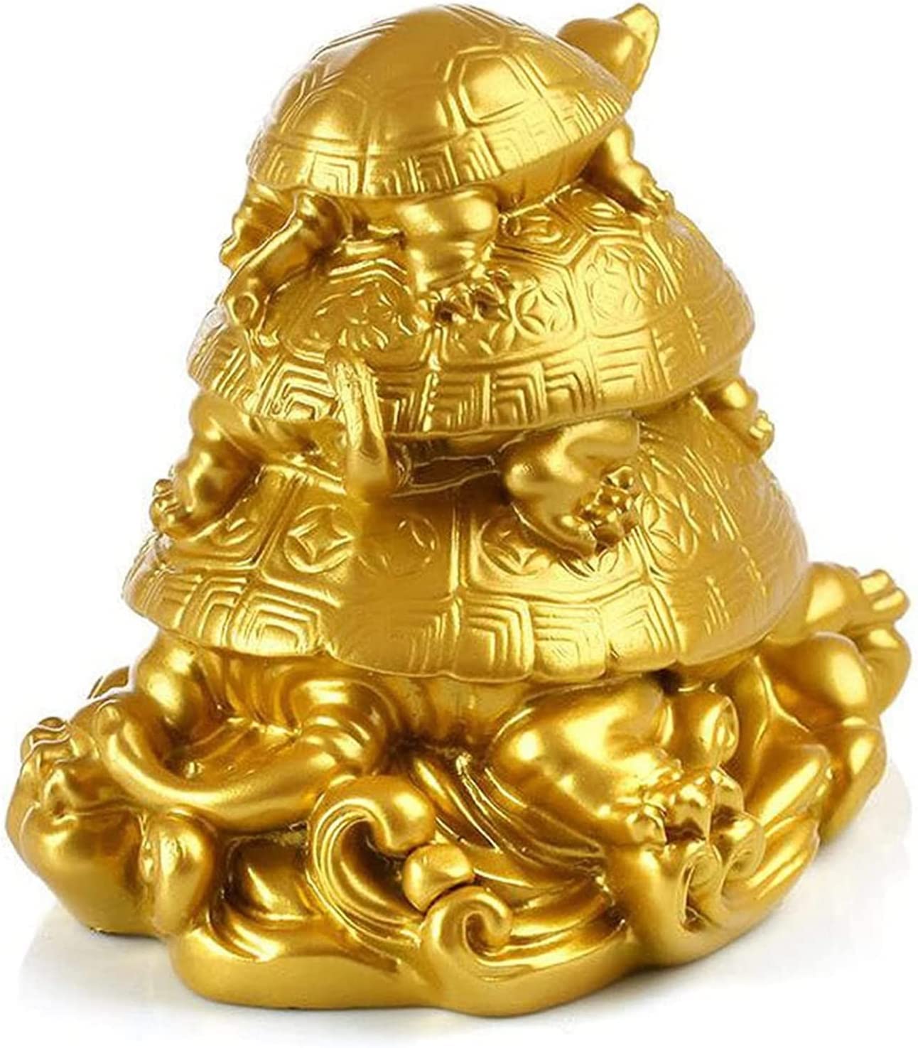 Ozdoba feng shui, chińskie dekoracje, Ozdoba Feng Shui Potrójny posąg żółwia Figurki Dekoracja Zwierzęta Meble Kolekcja ozdób Żywica Na prezent urodzinowy Blat biurowy Boże Narodzenie