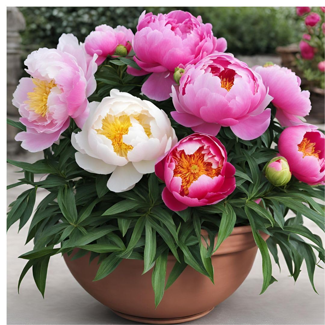 50+ SEEDS- Pink & White Mix Peony Flower Seeds. December-February