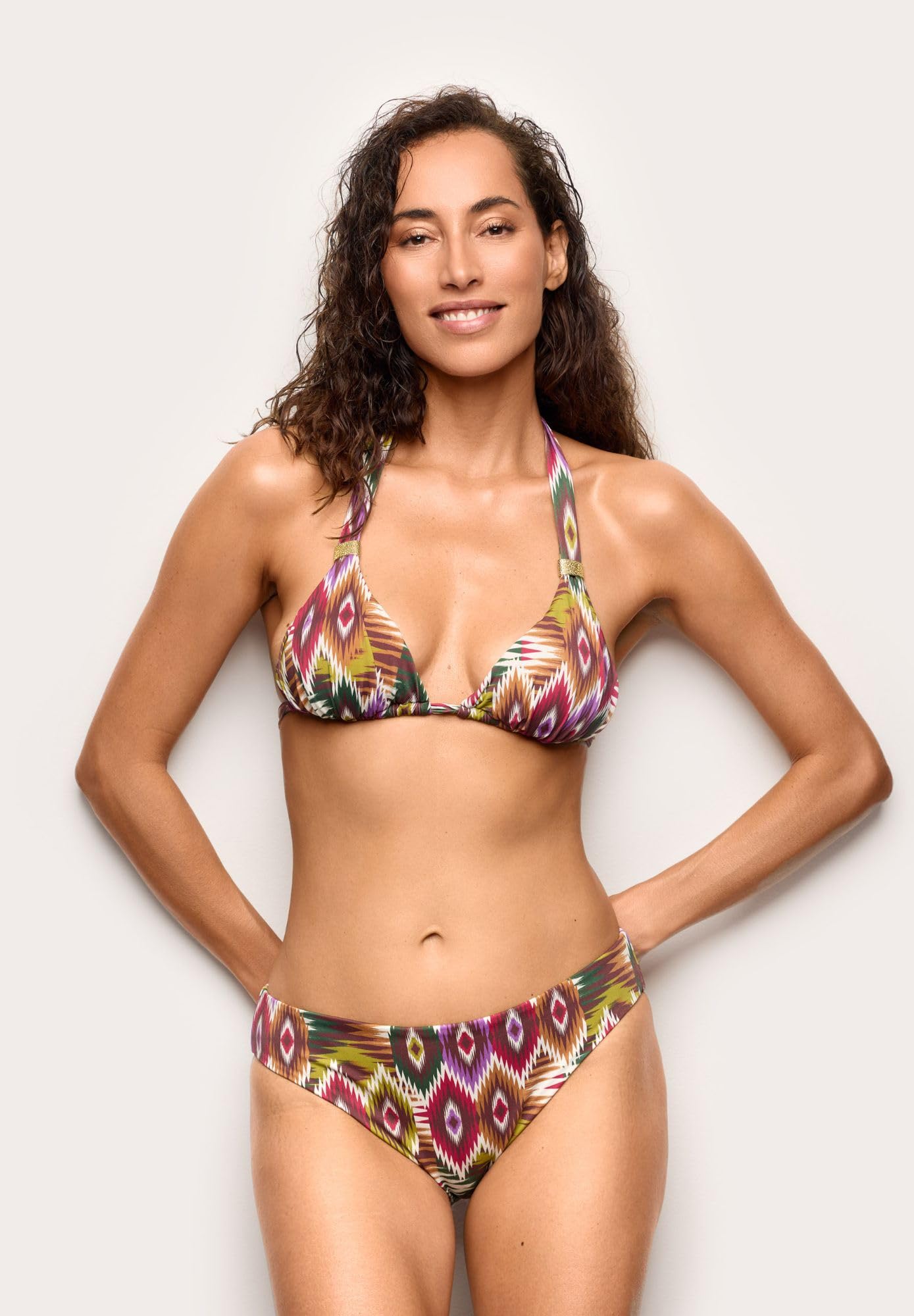 YAMAMAY - Bikini Parte Alta a Triangolo Senza Ferretto, Imbottitura Removibile, Donna, Kaya, Multicolore, Stampato