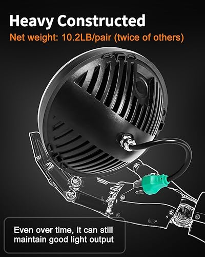 Miniatura 5 de UNI-SHINE J003T - Par de faros delanteros led de 7”, color ámbar y blanco, ojos de ángel, homologado por DOT y E-Mark, haz de luz alta y baja