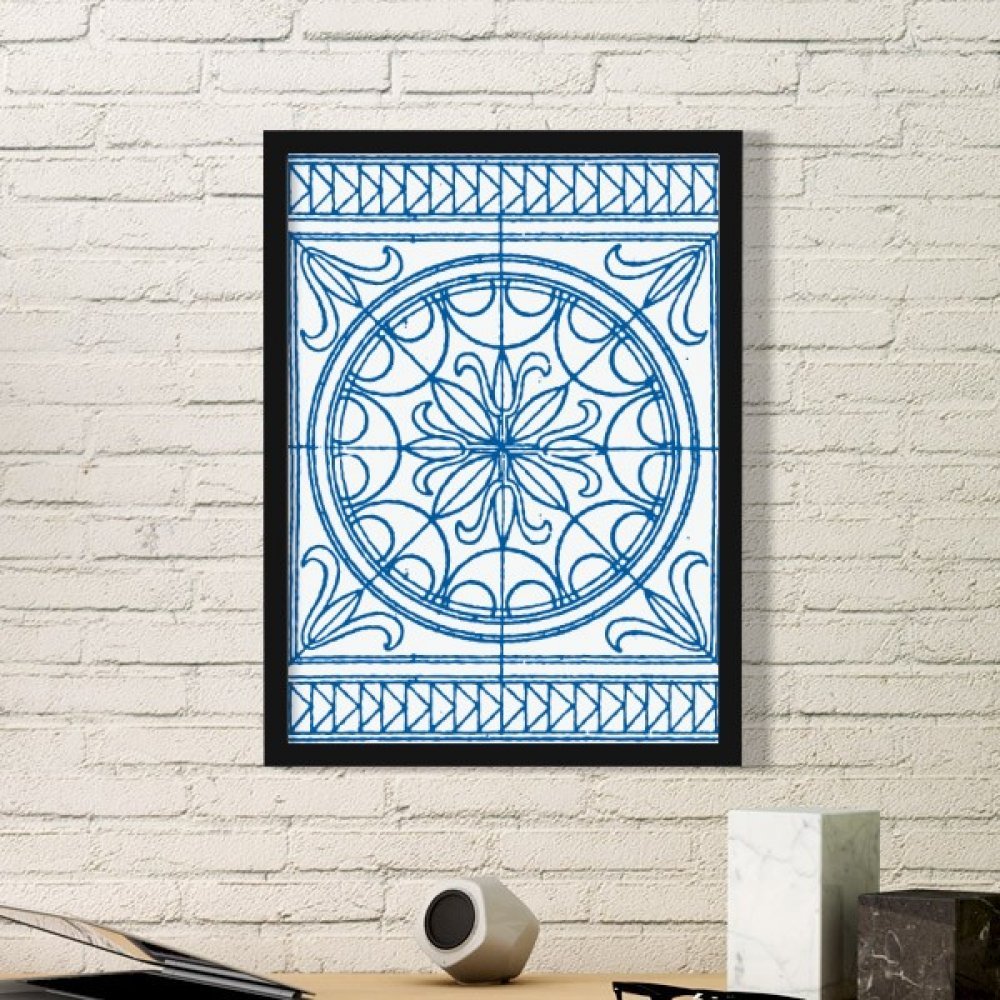Cadre photo artistique bleu en bois noir de qualité supérieure pour décoration