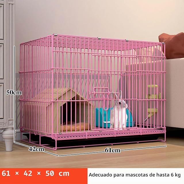 Foto 2 de 7 de Jaulas para Conejos Interior, Casa para Conejos De Metal Plegable con Bandeja Extraíble Resistente Y Duradero…