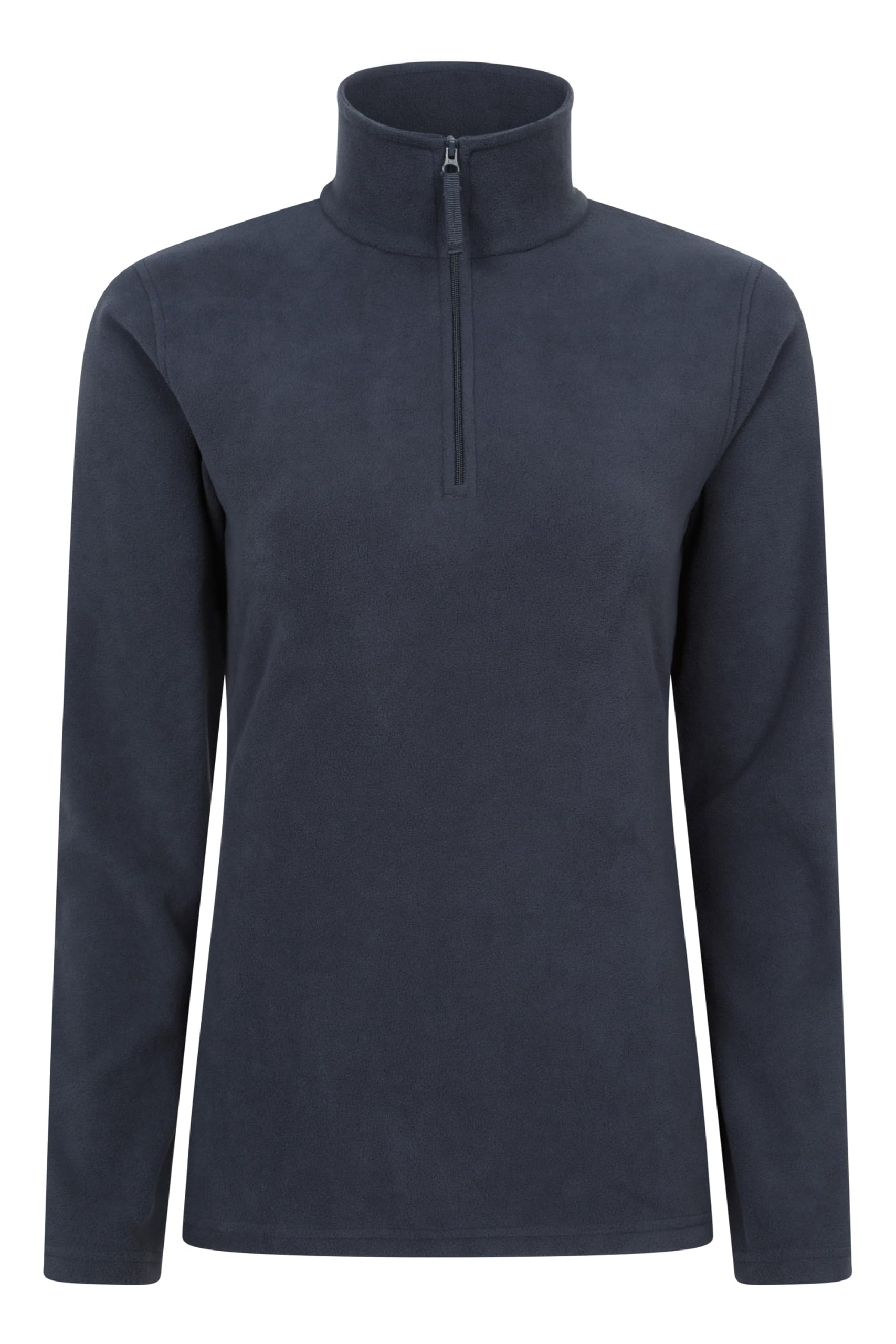 Mountain Warehouse Camber Half Zip Women's Fleece - Lightweight, Warm & Cosy Half Zip Sweatshirt - Best for Spring Summer, Camping, Outdoors, Travelling & Hiking Dark Blue (Plain) XL