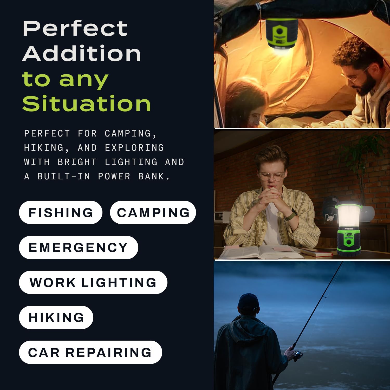 Tough Light USB Rechargeable Camping Lantern, 1000 Lumens LED