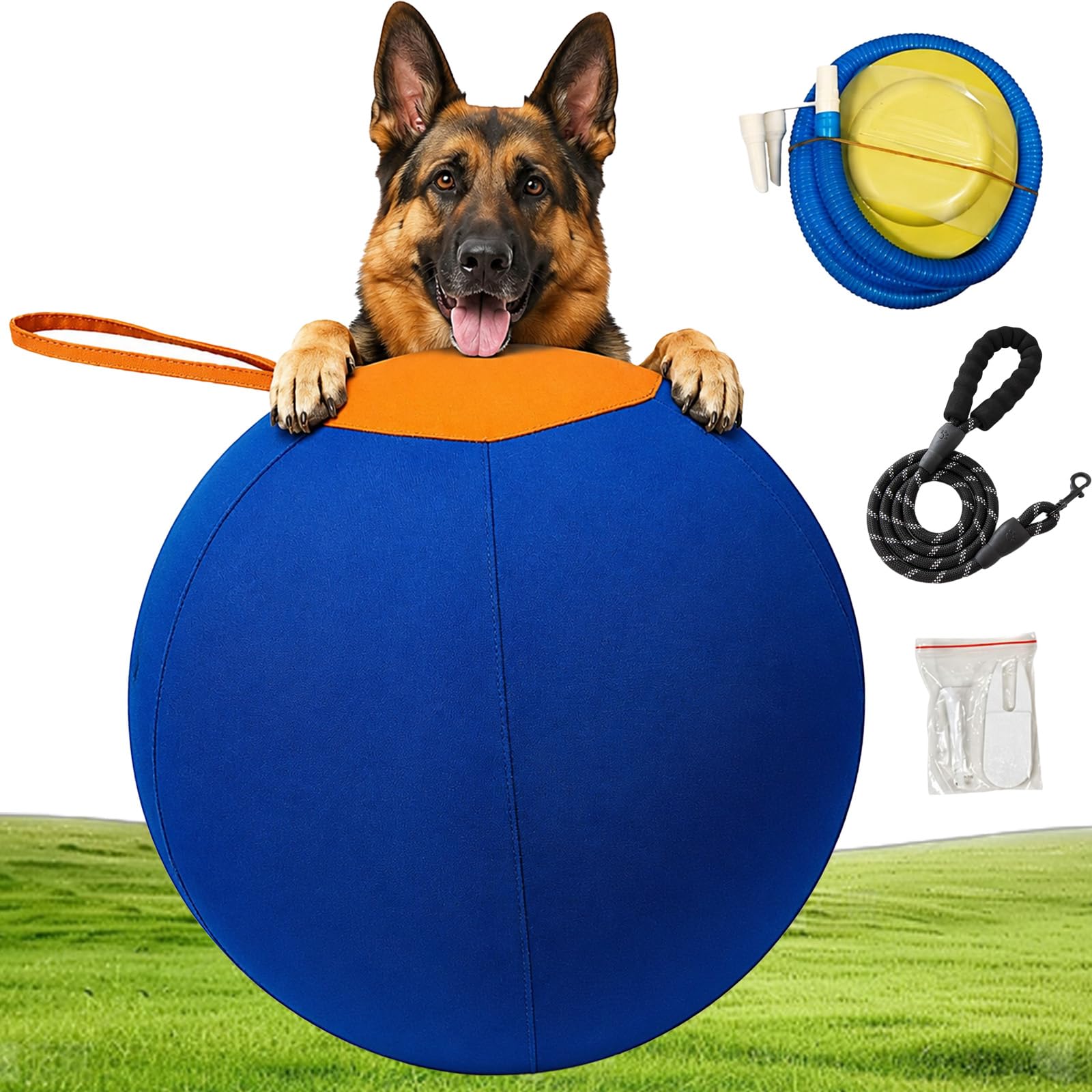 Treibball für Hunde - 45/55/65cm Herding Ball Hund, Extrem robuster & bissfester Treibball für Hütehunde, Interaktives Trainingswerkzeug und Spielzeugball zur Förderung von Bewegung (Blau,65cm)
