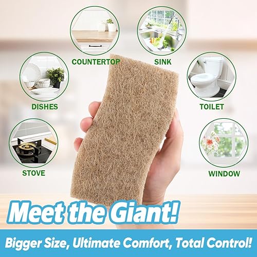 Miniatura 13 de AIDEA Esponjas antiarañazos, 12 unidades, esponja natural para utensilios de cocina antiadherentes, esponjas de cocina, esponja de celulosa