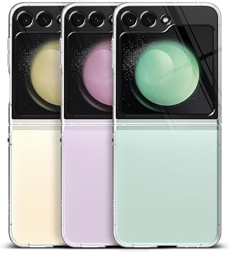 Ringke Funda delgada material antiamarilleo compatible con Samsung Galaxy Z Flip 5 para mujeres y hombres, funda protectora transparente 5G sólida y