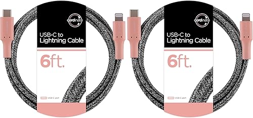 Miniatura 1 de Cordinate Cable USB-C a Lightning, 6 pies, cable trenzado, carga rápida, compatible con iPhone 131211ProPro MaxMini, iPad Pro, AirPod Pro,