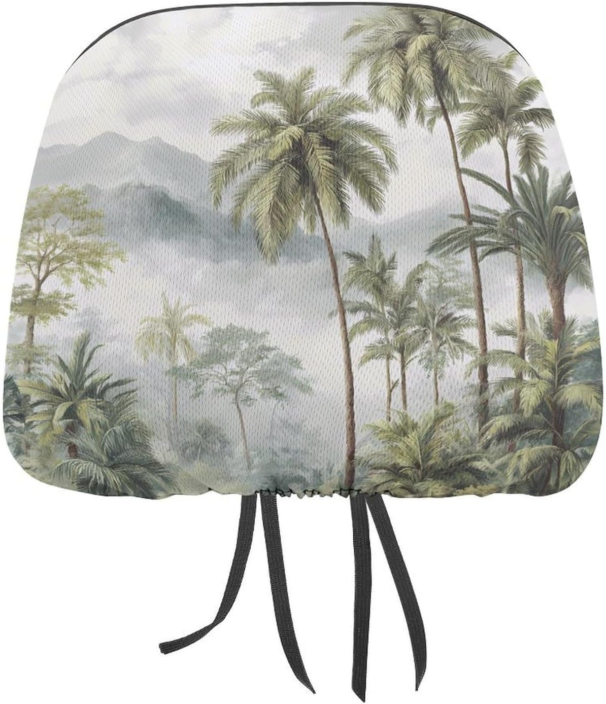Jungle1 with Palms Tree Fashion Car Headrest Cover Novelty Elastic Seat Rest Covers for SUV Truck Sedan