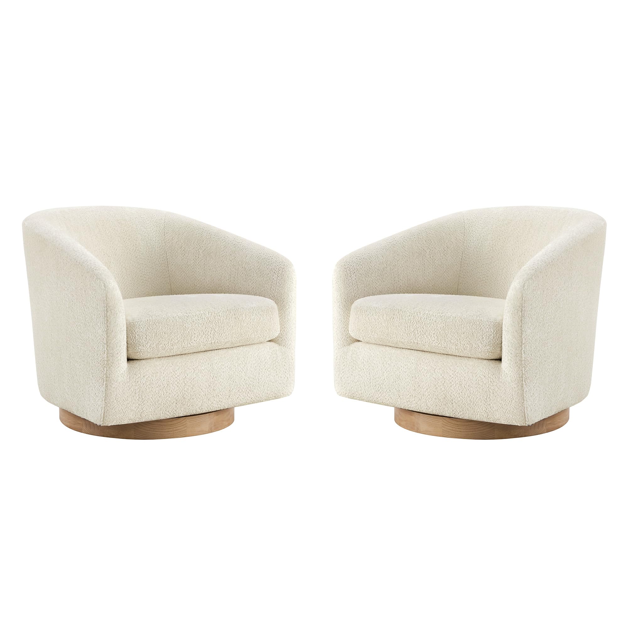 CHITA Swivel Accent Chair Set of 2 Cream
