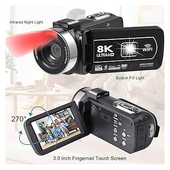 Amazon.co.jp: 8Kビデオカメラ 64MPデジタルビデオカメラ 18倍