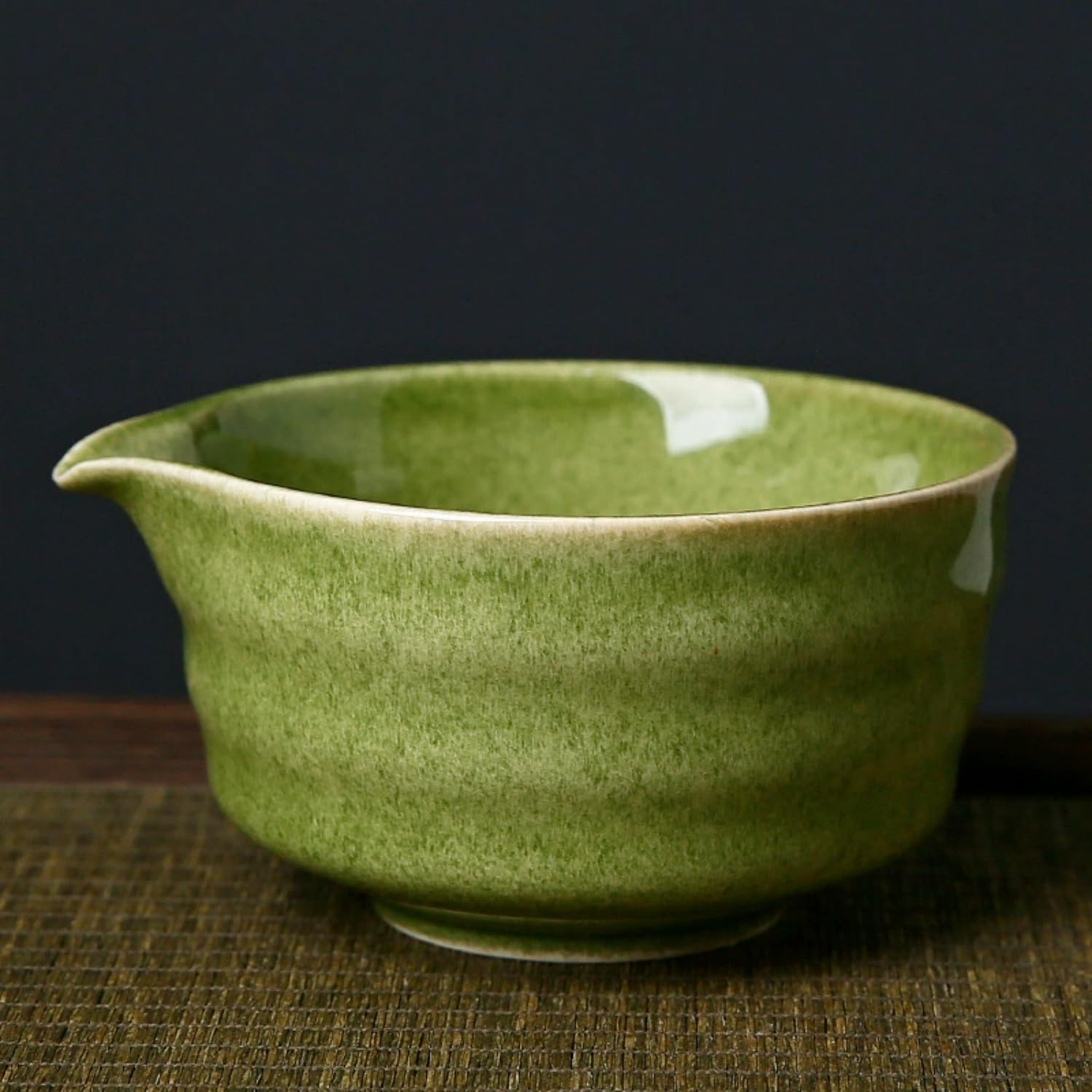 Matcha miska z wylewką, falisty ceramiczny pojemnik na herbatę, ręcznie robiona japońska zielona filiżanka do herbaty trzepaczka ceramiczna miska do mieszania matchawan sałatkowa owsianka sok