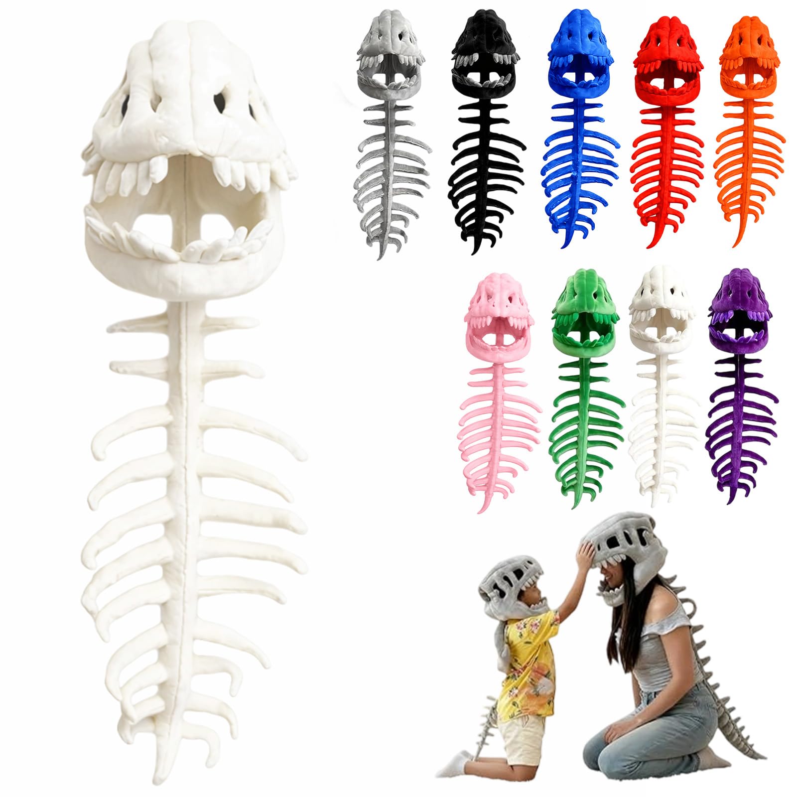 2026 New Dinosaur Skeleton Costume, 3D Spinosaurus Skull Mask & Plush Spine for Dress-Up Play — view 11