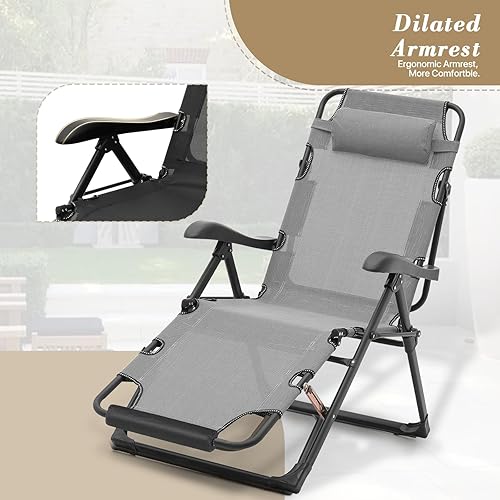 Miniatura 6 de Athena Collection Zero Gravity - Juego de 2 sillas reclinables para exteriores, sillas reclinables de 27 pulgadas de ancho para piscina, sala de
