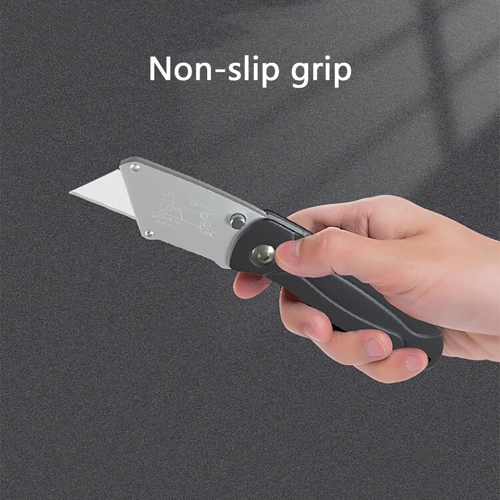 Cutter Pliant, Cutter de Sécurité, Inclut 10 Lames, Antidérapant et Durable