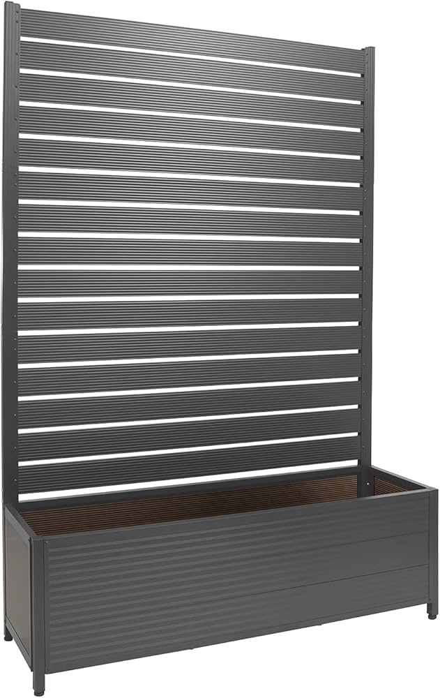 Amazon | アルミ プランター付 フェンス 幅120×奥行34×高さ180cm