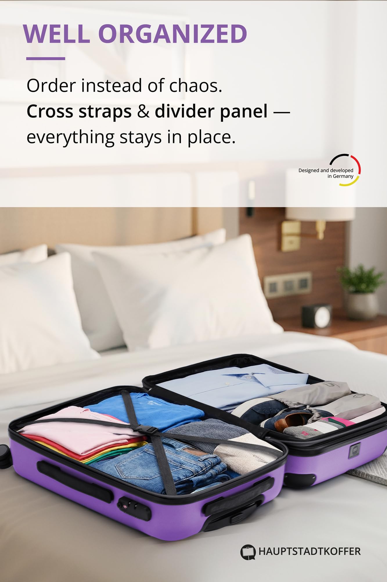HAUPTSTADTKOFFER - Spree - Maleta rígida, Trolley expandible, Equipaje de Viaje, 4 Ruedas Dobles, TSA, 65 cm, 74 litros, Champán — view 114