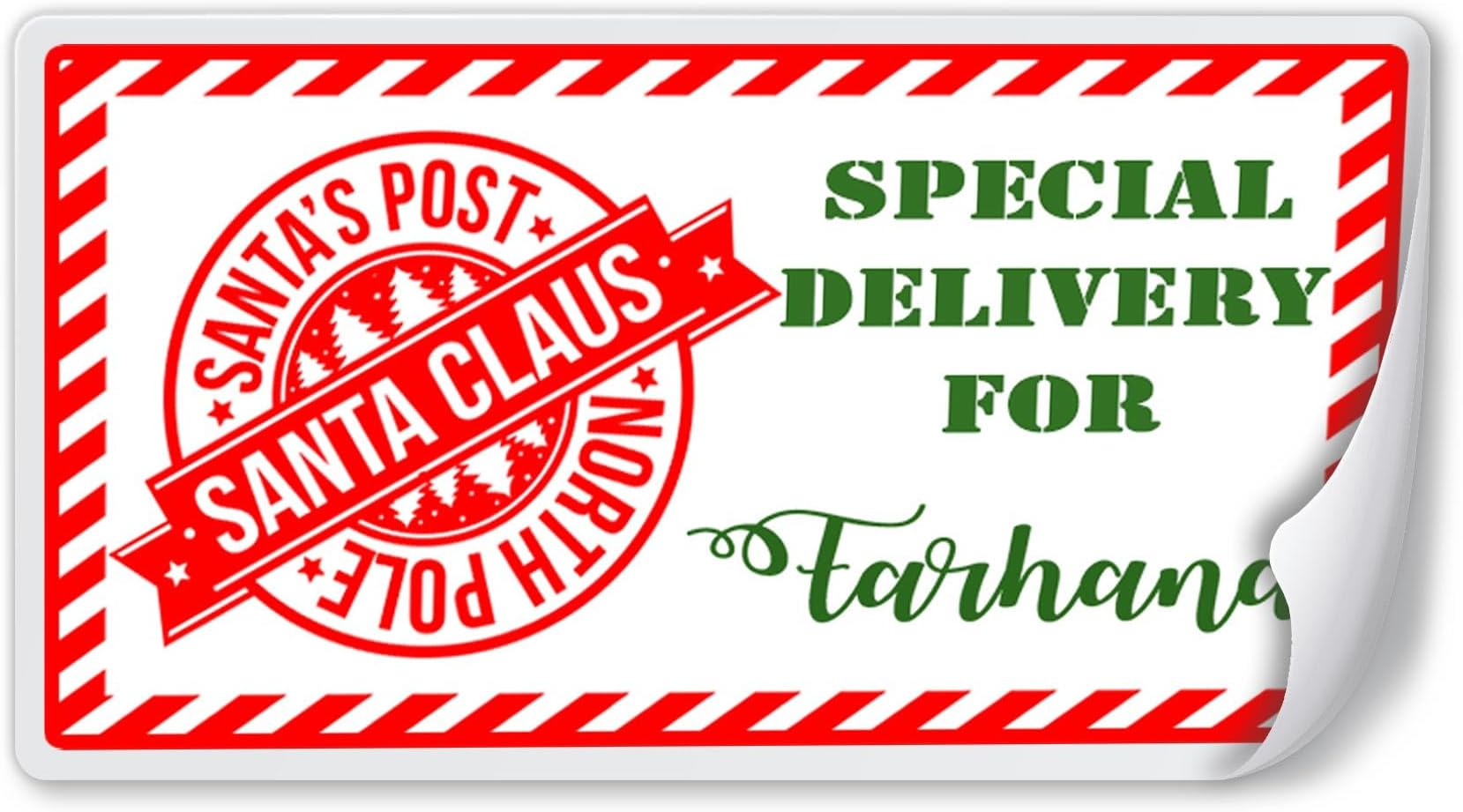 24 Personalised Christmas Stickers Gift Tag Labels Present Delivery from Santa (Design 1)
