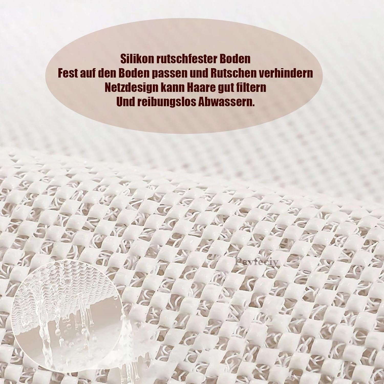 Badematte rutschfest 60x80 cm Duscheinlage rutschfest Duschmatte mit Fliesenmuster Weich Komfort PVC Antirutschmatte dusche mit Ablauflöchern,Hohe Wasserdurchlässigkeit,für Nassbereiche