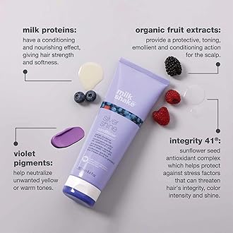 milk_shake Silver Shine Purple Shampoo 10.1 Fl Oz + Silver Shine Purple Conditioner 8.4 Fl Oz - Blonde Shampoo and Conditioner for Brassy Hair