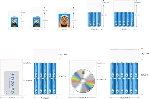 Miniatura 10 de 300 bolsas de celofán pequeñas de 1.5 x 2 pulgadas, bolsas de plástico autosellantes de 1 mil para aretes, galletas, dulces, monedas, regalos