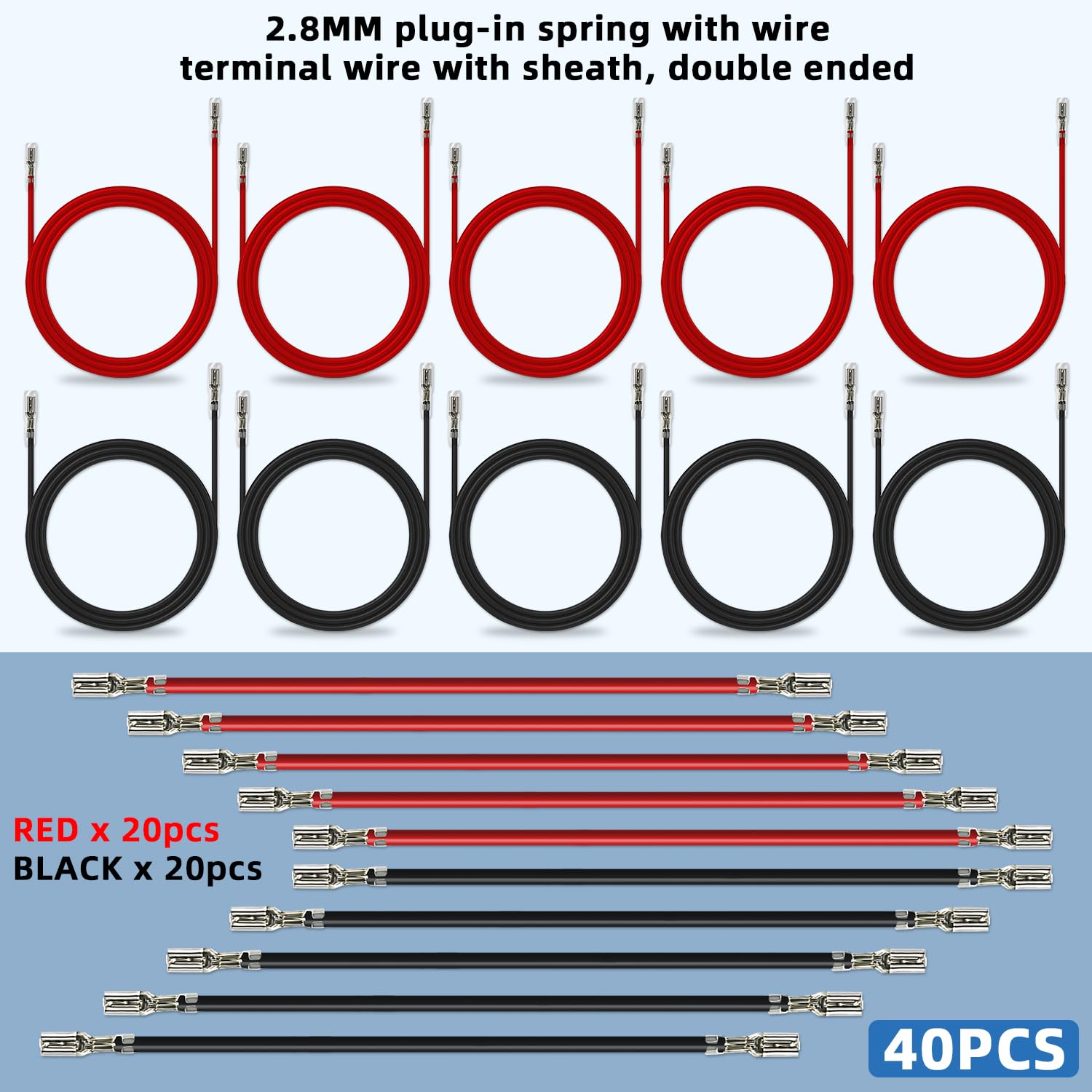 40pcs 2.8mm Double Head Crimp Terminal With Insulating Sleeve - View #5