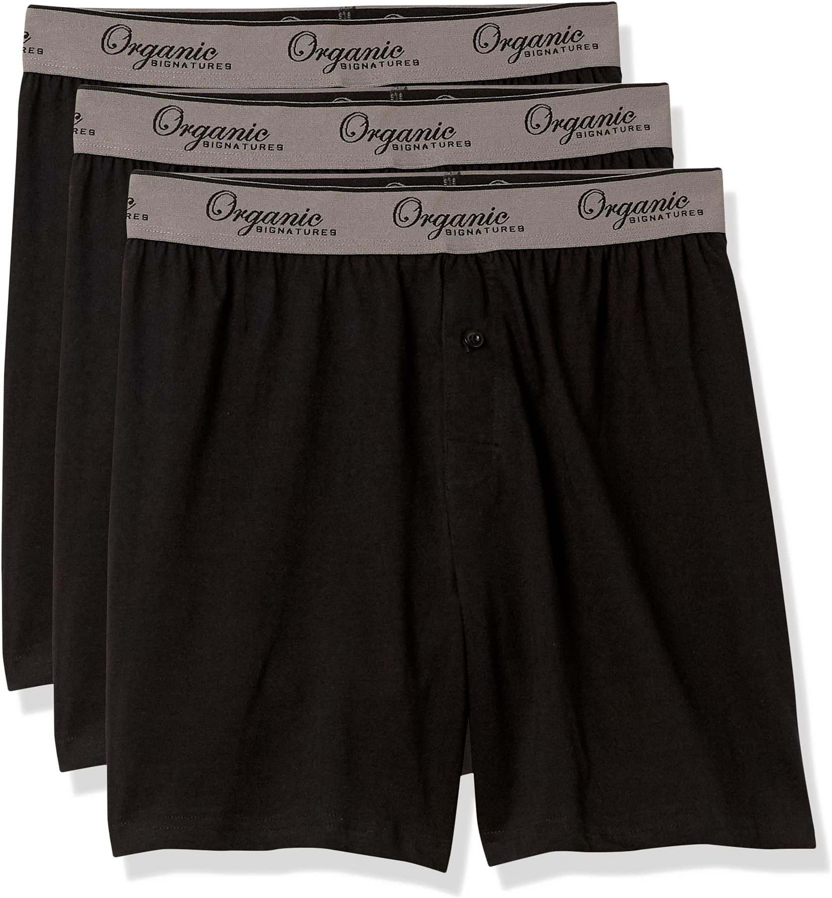 Organic Signatures Men's Boxers Organic Cotton, Soft Boxers for Men, 3-Pack