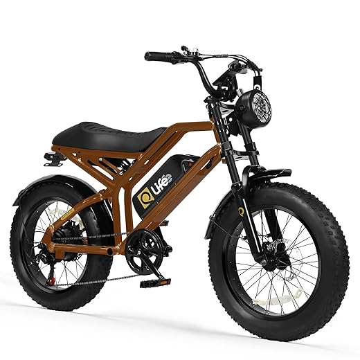 Qlife Electric Bike for Adults-1500W Peak Motor 20" Fat Tires 28MPH(Unlock to 35MPH) EBike Moped, 624-1248Wh Removable Battery Bicycle, with Dual Suspension & Brakes Motorcycle, 7-Speed,Spark