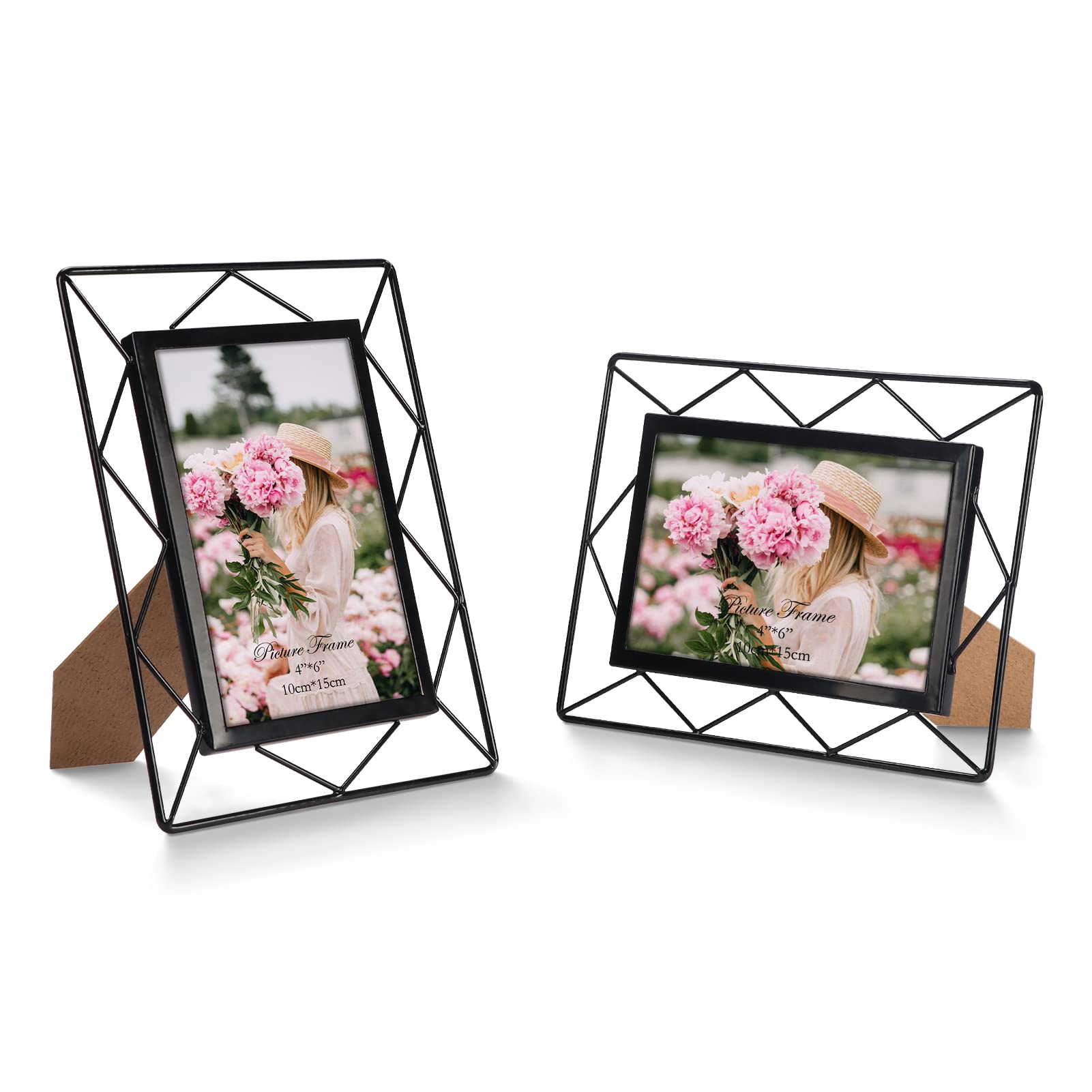 SPEPLA2 Pack 4x6 Black Metal Picture Frames Bundle