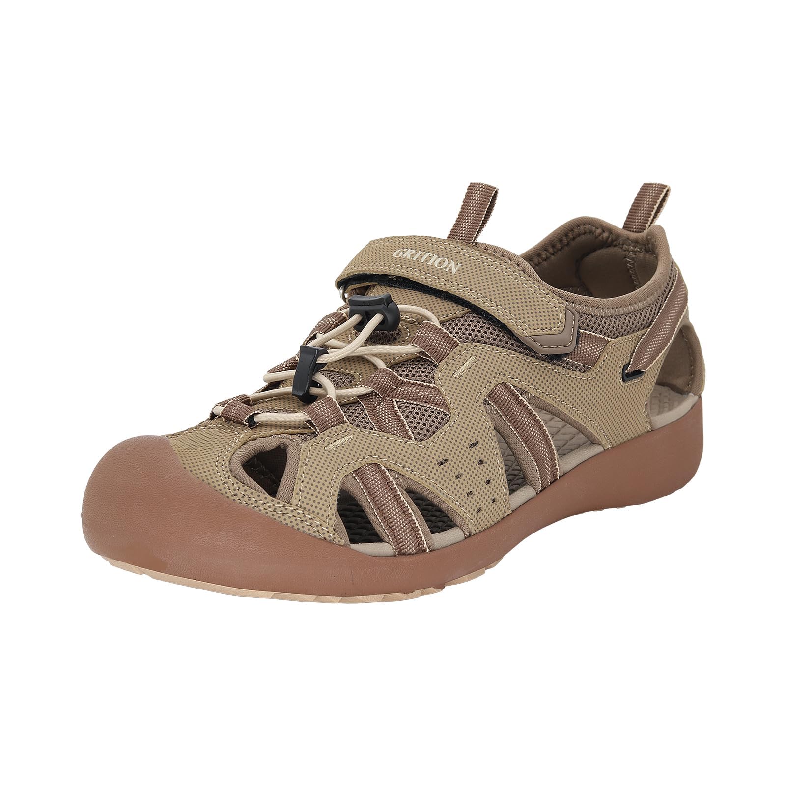 GRITION Mens Outdoor Hiking Sandals Summer Beach Closed Toe Water Sandal  Waterproof Comfortable Fisherman Adventures Sport Athletic Walking Traveling