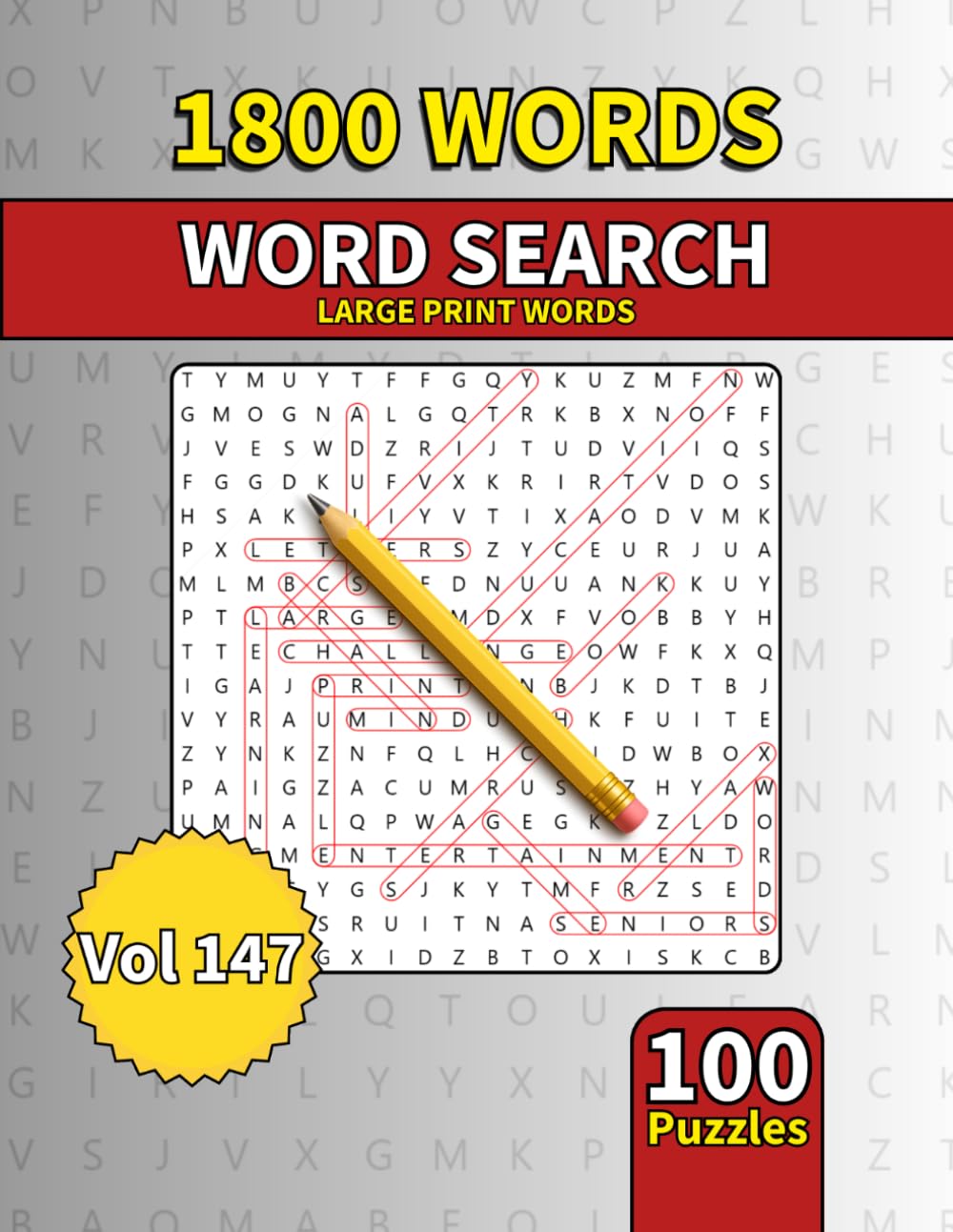 Large Print Word Search Book for Adults: 1800 Words - 100 Puzzles - Varied Themes - Perfect for Adults, Seniors & Teens - Vol 147