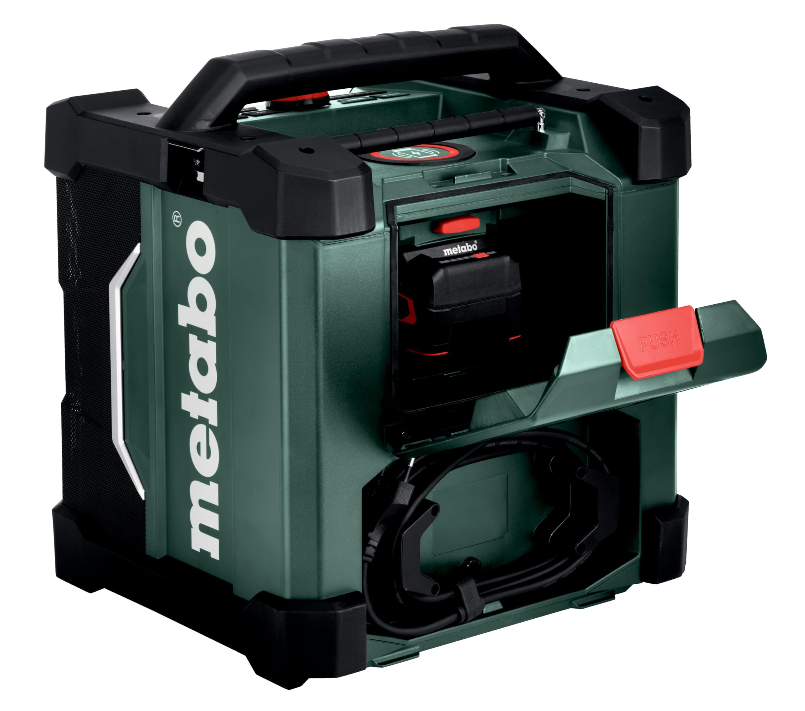 Metabo Radio de construcción con batería RC 12-18 32 W BT Dab+, 18 V, con Bluetooth y AUX, Clase de protección IP 54, Radio 600779850