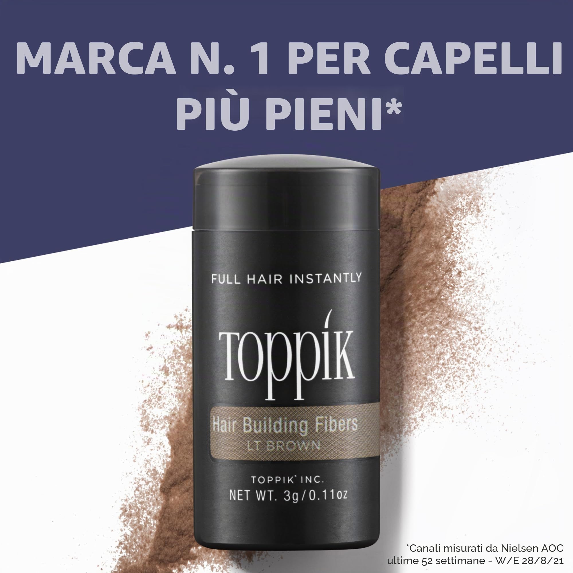 Toppik Fibre di cheratina per la costruzione dei capelli, Castano Chiaro (Light brown), 28 g
