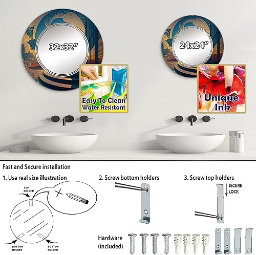 Miniatura 9 de DesignQ Stairs to Heaven I - Espejo de tocador, espejos de baño, espejos de pared para sala de estar, dormitorio, espejo ovalado, grande, 20 x 30