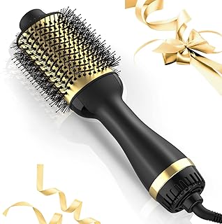 Hair Dryer Brush Blow Dryer Brush in One, One-Step Hair Dryer and Volumizer, Negative Ion Ceramic Brush Blow Dryer Styler, Hair Brush Dryer for 120 Volt USA outlets only (Gold)