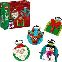 LEGO Christmas Ornament Selection Building Toys - Holiday Crafts for Family, Kids, Boys &amp; Girls, Ages 6+ - Hanging Christmas Decorations for Tree - 40744